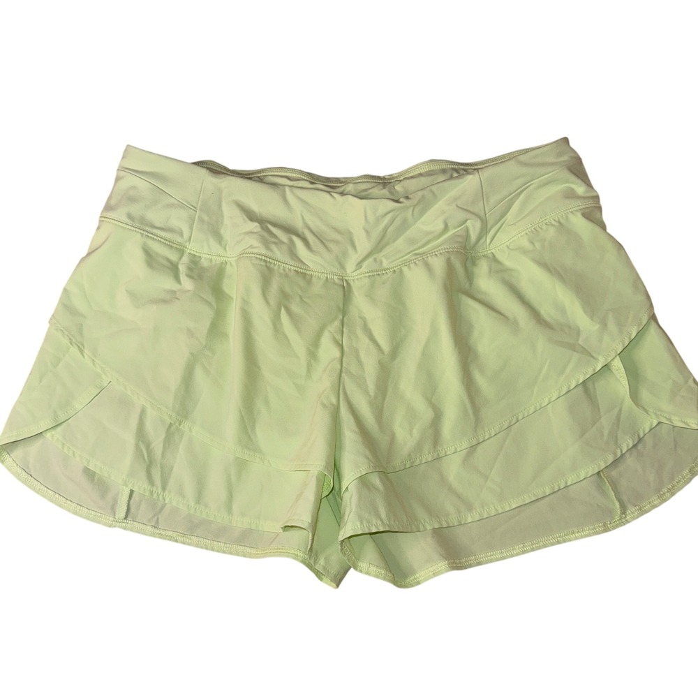 CALIA Running Shorts XL Lime Green Layered Tulip Hem Activewear